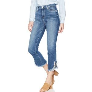 Paige Norfolk Hi-Rise Frayed Curve Hem Jeans